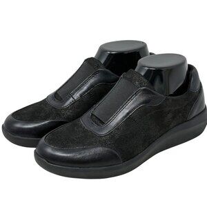 Clarks Kayleigh Peak‎ Black Slip On Womens Loafers Textile Leather 7.5M NEW